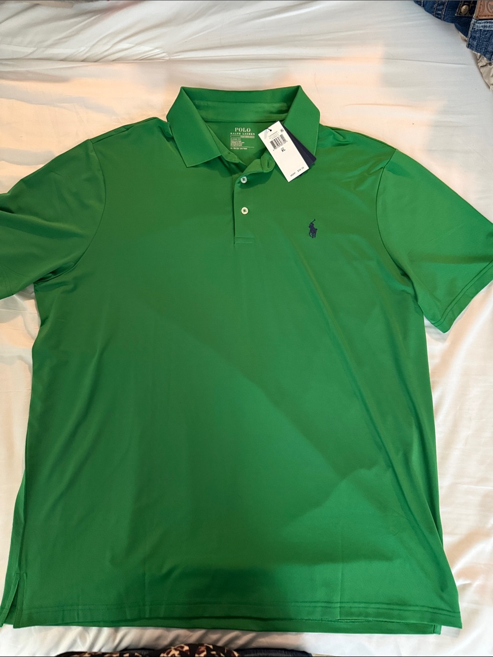 Polo by Ralph Lauren Men's Kelly Green Polo with Navy Pony